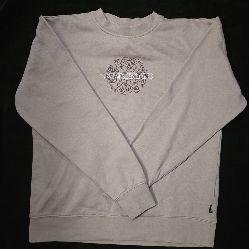 Vans Lavender Crewneck Sweatshirt with Rose Emblem